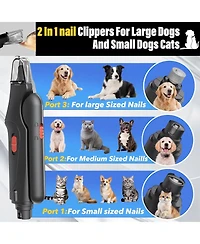Aronkl 2-in-1 Pet Nail Clippers Grinder with Led Lights Usb Rechargeable Quiet Safe for Dogs Cats Large Medium Small