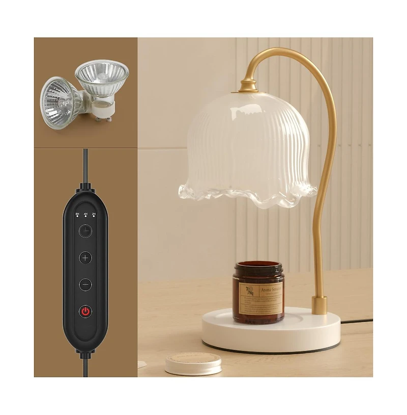 Artudatech Dimmable Candle Warmer Lamp with Timer and 2 Bulbs for Home Decor