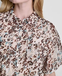 Dkny Women's Printed Collared Shirt