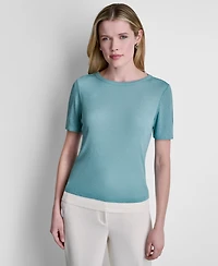 Dkny Women's Short-Sleeve Crew Neck Top