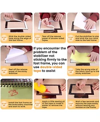 Gnuadz Sticky Self-adhesive Embroidery Stabilizer Backing Medium Weight Napped Fabric Hoop Less Roll