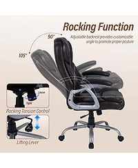 Slickblue Ergonomic Executive Office Chair Leather Padded Seat Armrests
