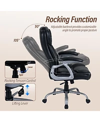 Slickblue Ergonomic Executive Office Chair Leather Padded Seat Armrests