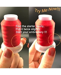 Gnuadz Polyester Embroidery Machine Thread Kit 63 Colors 500m Spool Universal Sewing