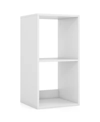 Sugift Two Cube Bookshelf with Back Guardrail for Living Spaces
