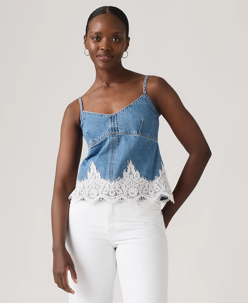 Levi's Women's 90s Denim Sleeveless V-Neck Cami Tank Top