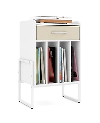 Sugift Record Player Stand with Drawer and Vinyl Record Storage