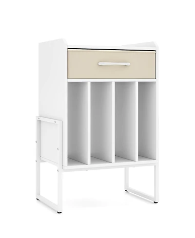 Sugift Record Player Stand with Drawer and Vinyl Record Storage