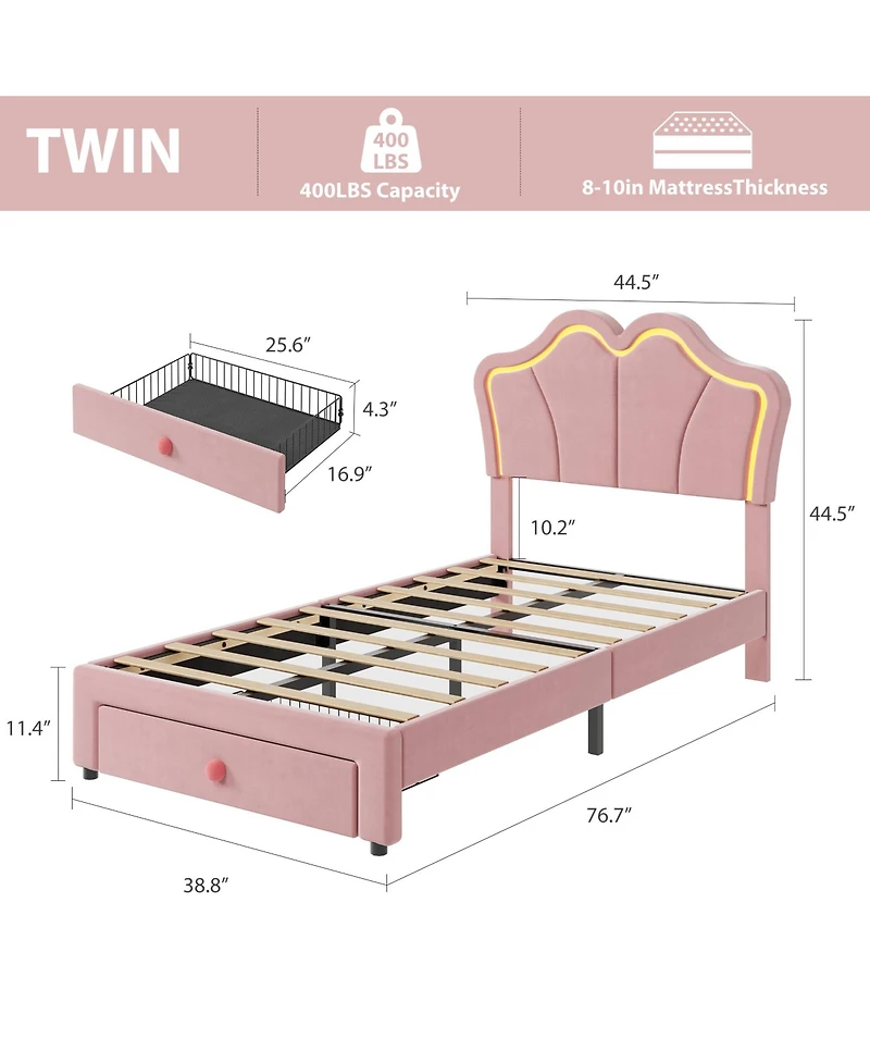 Homfan Set of 2 Dreamy Velvet Platform Bed with Adjustable Channel-Tufted Headboard – Soft Linen Upholstery, No Box Spring Needed