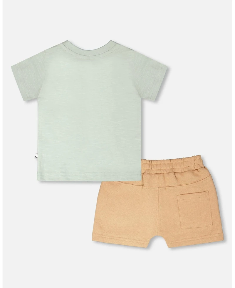 Deux par Deux Little Boys Cotton T-Shirt and Short Set Mint