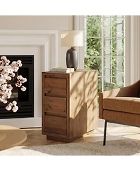 Tribesigns Solid Wood Nightstand with 3-Drawers, Side Table, Assembly Wooden Bedside Table