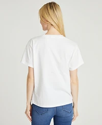 Driftwood Women's Usa Flag Embroidered Short-Sleeve T-Shirt