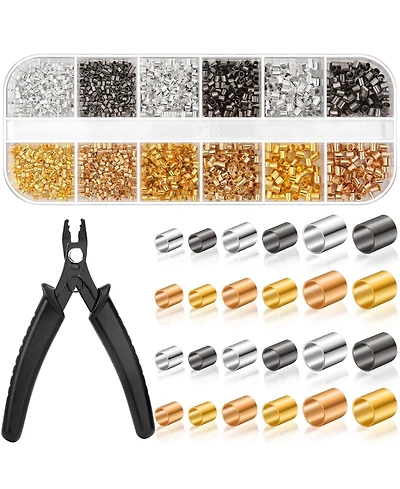 Gnuadz 2200pcs Crimp Beads Kit Crimping Pliers Jewelry Making Earring Necklace Bracelet Diy