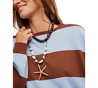 Free People Women's Classic Crewneck Stripe Oversized Top