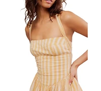 Free People Women's Laurel Plaid Cotton Mini Dress