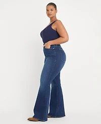 Good American Women's Compression Legs Flare Jeans