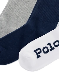 Polo Ralph Lauren Women's Logo Detail Crew Socks, 3-Pack
