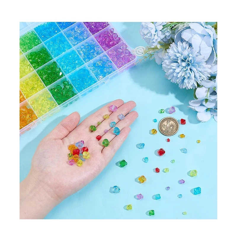 Gnuadz 2310pcs Crystal Beads Faceted Bicone Transparent Bracelet Necklace Earring Diy Craft