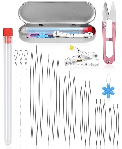 Gnuadz 21PCS Beading Set Seed Beads Big Eye Collapsible Needles