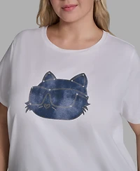 Karl Lagerfeld Paris Plus Pull-On Graphic T-Shirt