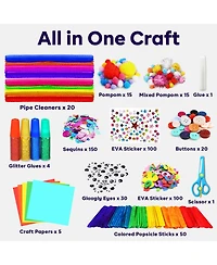 Gnuadz Kids St Patricks Day Craft Kit Glitter Glue Pipe Cleaners Pom Poms Diy School Toys Birthday Gifts Jar Set