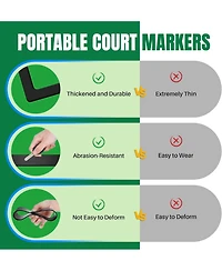 Hikeen Court Lines Marker Kit Anti-Slip and Wind-Resistant Throw Down Markers 28pcsr 84pcs, Pickleball Net Court for Outdoor Indoor Court