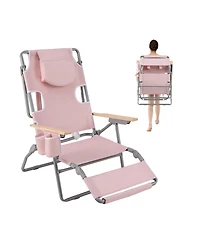 Gouun Portable Beach Chair with Umbrella and Canopy