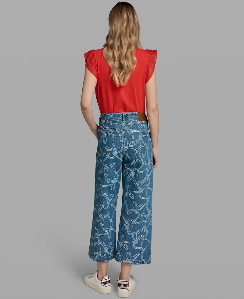 Karl Lagerfeld Paris Petite Mid-Rise Ankle Jeans