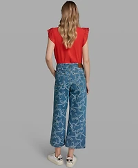 Karl Lagerfeld Paris Petite Mid-Rise Ankle Jeans