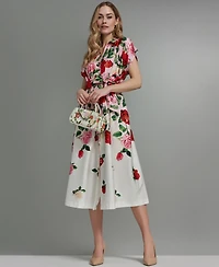 Karl Lagerfeld Paris Petite Printed Collared Shirt Dress