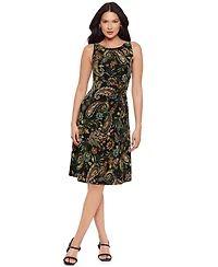 Body by Miraclesuit Women's Paisley Print Jewel Neck Midi Dress