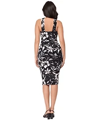 Body by Miraclesuit Women's Floral Print Keyhole Midi Dress