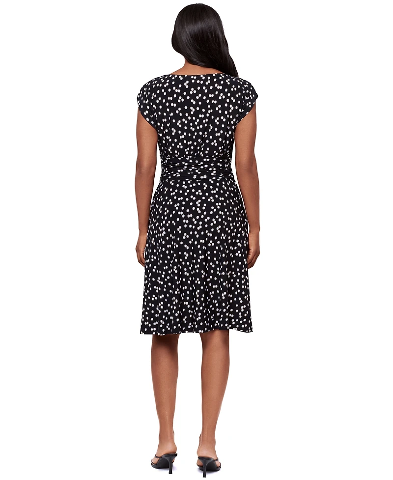 Body by Miraclesuit Women's Dot-Print Boat Neck Short-Sleeve Dress