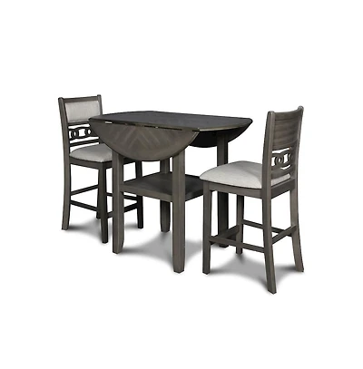 New Classic Furniture Gia 3-Piece 42" Wood Counter Drop Leaf Table Set