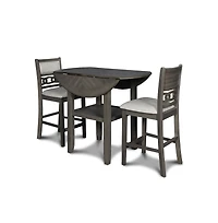 New Classic Furniture Gia 3-Piece 42" Wood Counter Drop Leaf Table Set