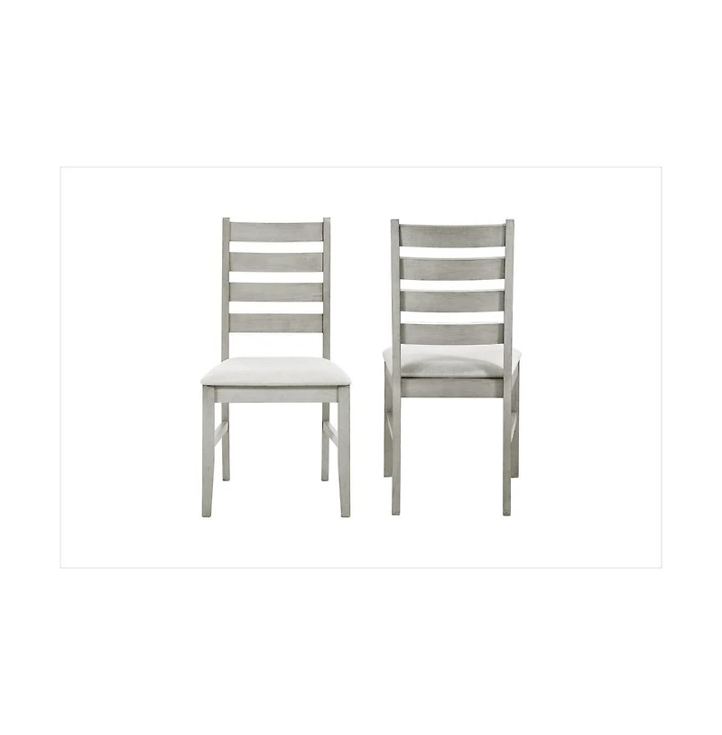 New Classic Furniture Pascal Wood Dining Chair in Driftwood (Set of 2)