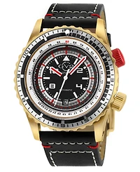 GV2 Men's Contasecondi Swiss Automatic Leather Strap Watch