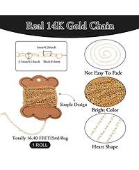 Gnuadz 16.4 feet Heart Link Chains Permanent Necklace Soldered Card Paper