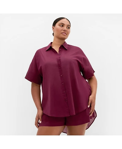 City Chic Women's Lola Longline Cotton Shirt