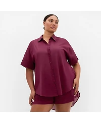 City Chic Women's Lola Longline Cotton Shirt
