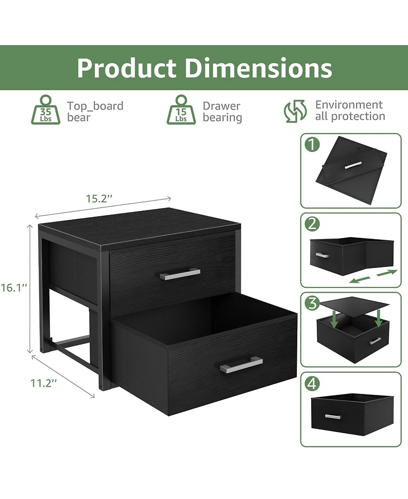 Yigii Stackable Storage Drawers Closet Organizers Fabric 2 Drawer Dresser Bedroom Packs Modern