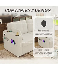 Rainsken Loveseat Sofa, 67" Chenille 2-Seater Couch