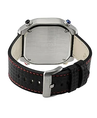 GV2 by Gevril Men's Quattro Swiss Quartz with stitching Leather Strap Watch