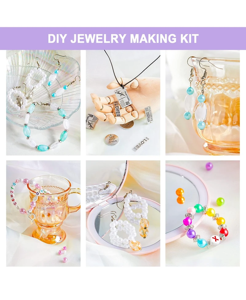 Gnuadz Jewelry Making Kit Beads Wire Findings Bracelet Necklace Earrings Instructions