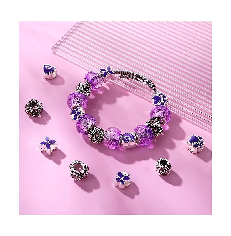 Gnuadz 120pcs Lampwork Spacer Beads Abstract Flower Diy Jewelry Making