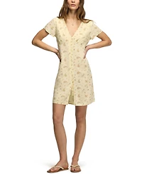 Lucky Brand Women's Printed V-Neck Mini Slip Dress