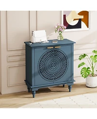 Flynama American Style Hollow Carved 2 Door Accent Cabinet Buffet Sideboard Storage For Entryway