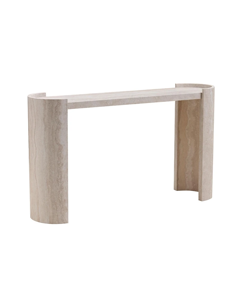 Flynama 53.15in Faux Mars Marble Narrow Console Table Modern Entryway Sofa Table