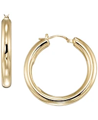Italian Gold Polished Hoop Earrings in 10k Yellow Gold