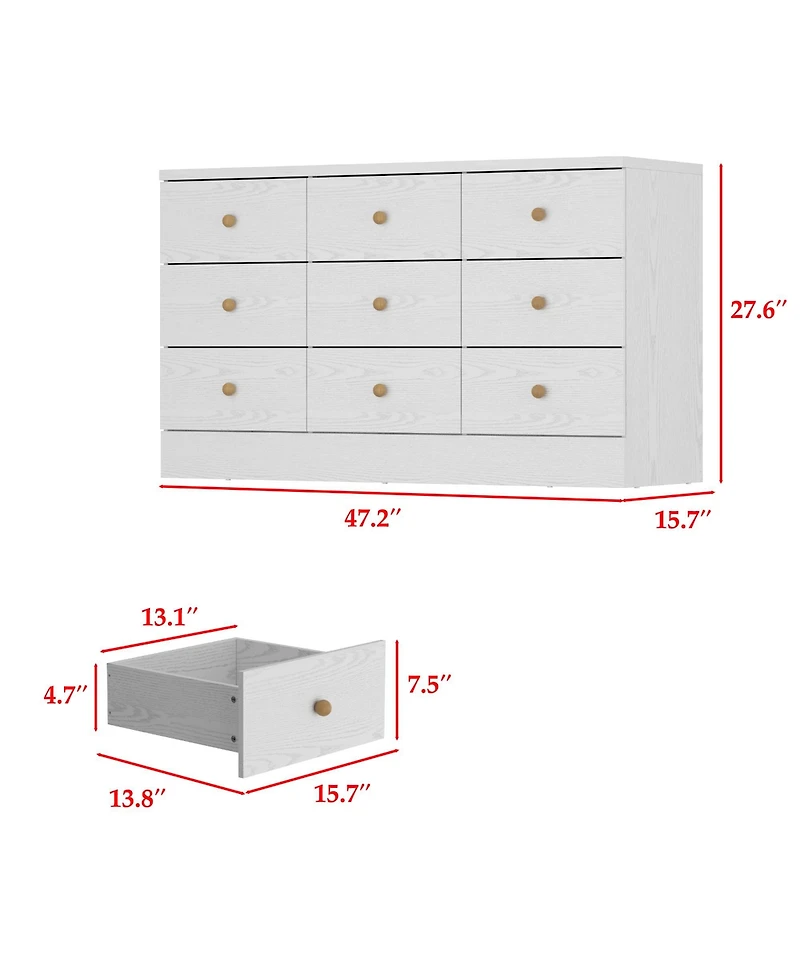 Famapy Elegant Dresser With 9 Drawers